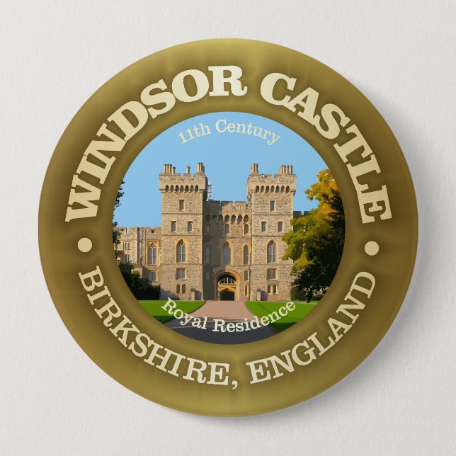 Badge Rond 10 Cm Château de Windsor (Devant)