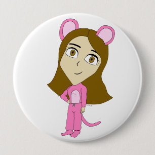 Badge Rond 10 Cm chatte rose