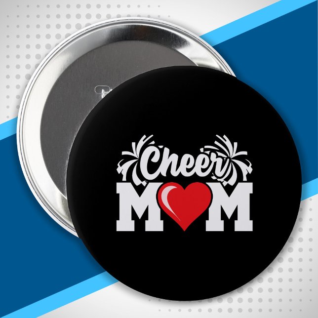 Badge Rond 10 Cm Cheer Mom - Pom-pom girl de lycée - Cheerled (Créateur téléchargé)