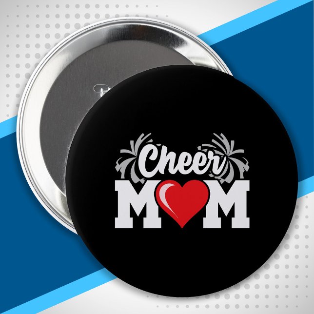 Badge Rond 10 Cm Cheer Mom - Pom-pom girl de lycée - Cheerled (Créateur téléchargé)
