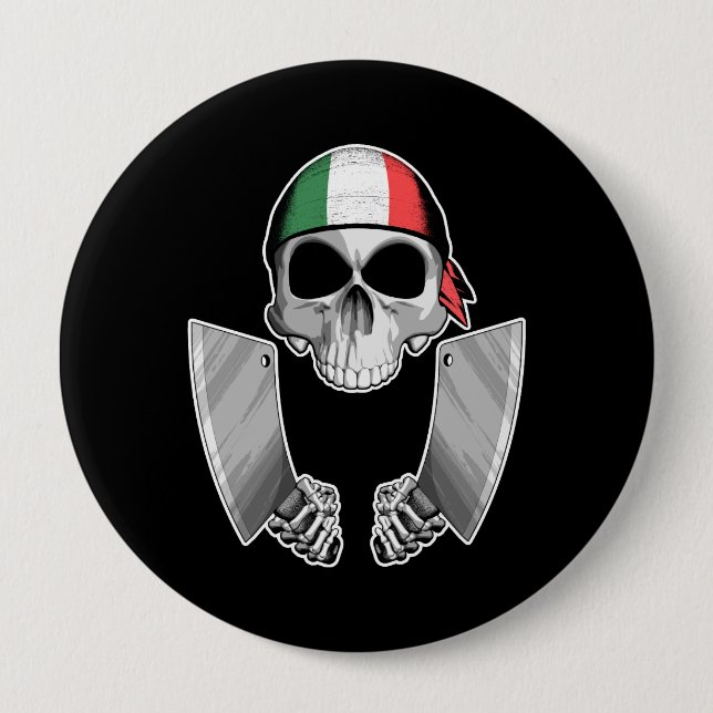 Badge Rond 10 Cm Chef italien 2 (Devant)