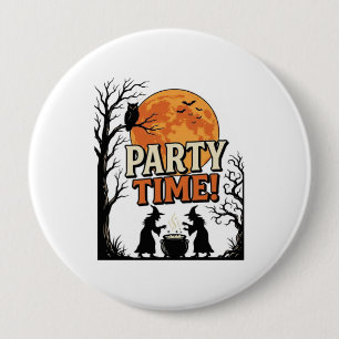 Badge Rond 10 Cm Chemise de sorcière de chaudron de fête d'Hallowee