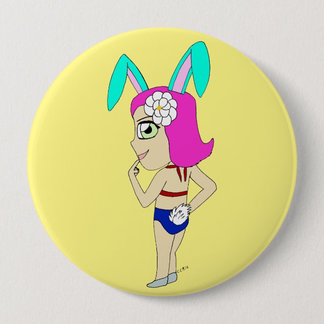 Badge Rond 10 Cm chibi bunnygirl (Devant)