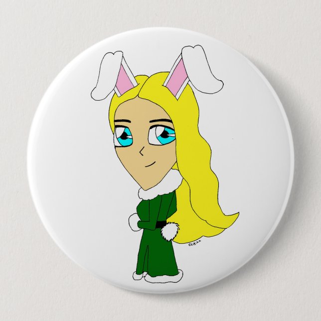 Badge Rond 10 Cm chibi bunnygirl  (Devant)