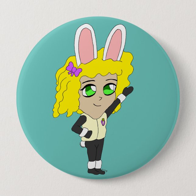Badge Rond 10 Cm chibi bunnygirl (Devant)