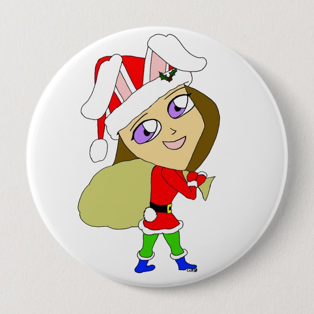 Badge Rond 10 Cm chibi bunnygirl  (Devant)