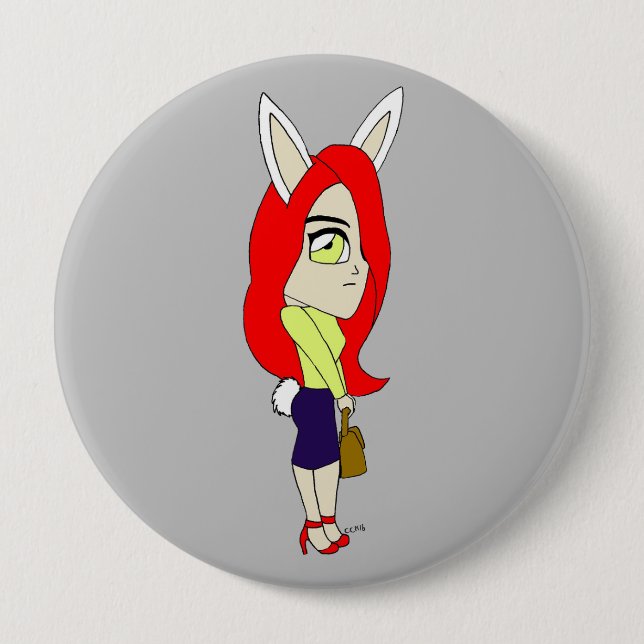 Badge Rond 10 Cm chibi bunnygirl (Devant)