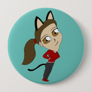 Badge Rond 10 Cm chibi catgirl