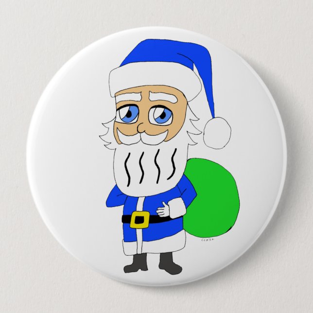 Badge Rond 10 Cm chibi Santa Claus (Devant)