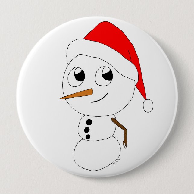 Badge Rond 10 Cm chibi snowman (Devant)