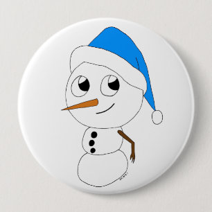 Badge Rond 10 Cm chibi snowman