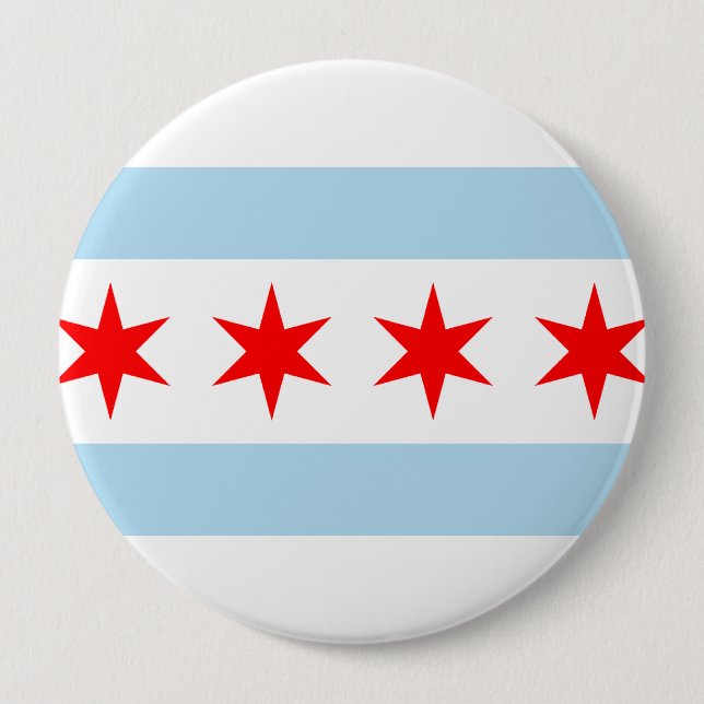 Badge Rond 10 Cm Chicago, Illinois (Devant)
