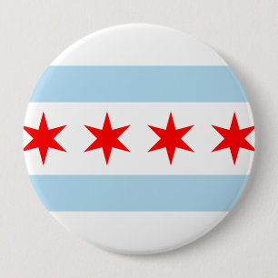 Badge Rond 10 Cm Chicago, l'Illinois