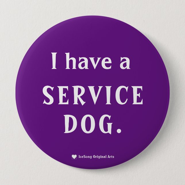 Badge Rond 10 Cm Chien de service pourpre (Devant)