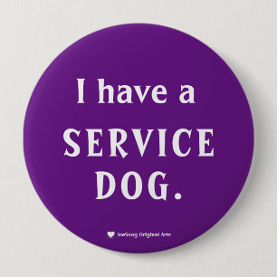 Badge Rond 10 Cm Chien de service pourpre
