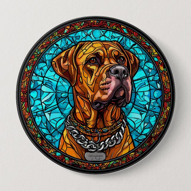 Badge Rond 10 Cm Chien Mignon (Devant)