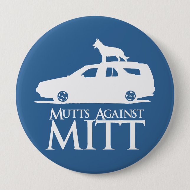 Badge Rond 10 Cm Chiens contre Mitt Romney .png (Devant)