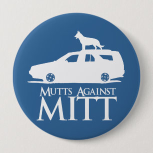 Badge Rond 10 Cm Chiens contre Mitt Romney .png