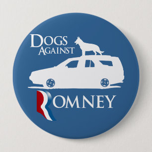 Badge Rond 10 Cm Chiens contre Mitt Romney.png