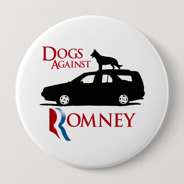 Badge Rond 10 Cm Chiens contre Romney - .png (Devant)