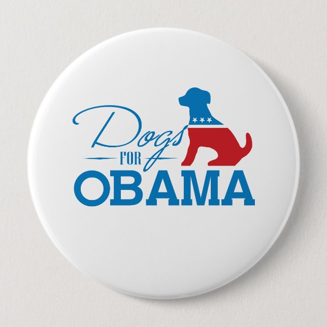 Badge Rond 10 Cm CHIENS POUR OBAMA - -.png (Devant)