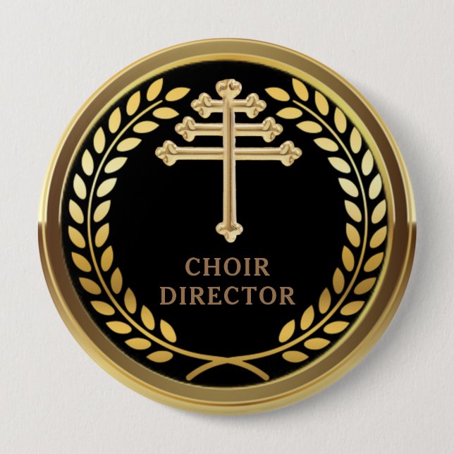 Badge Rond 10 Cm Chorale de l'Église catholique maronite Directeur  (Devant)