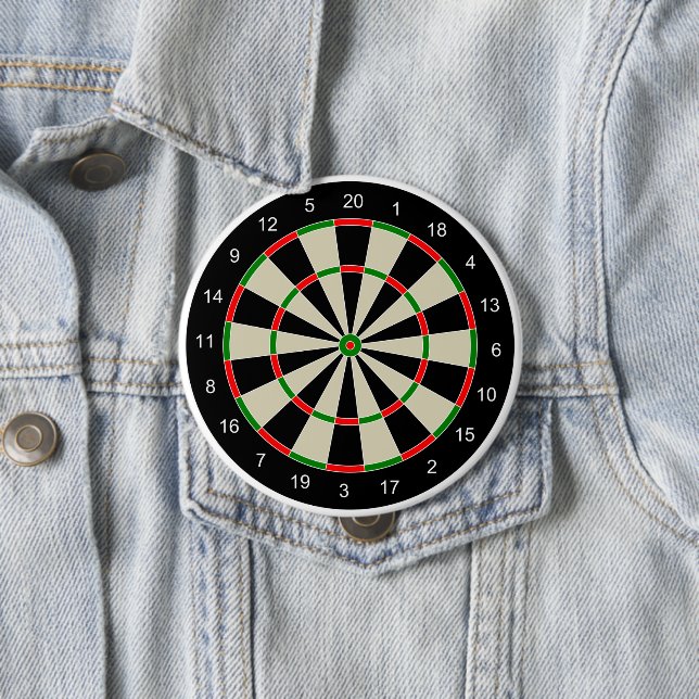 Badge Rond 10 Cm Cible de fléchettes (En situation)