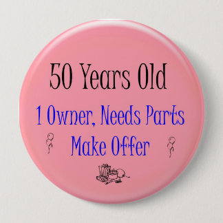 Badge Rond 10 Cm cinquantième Anniversaire