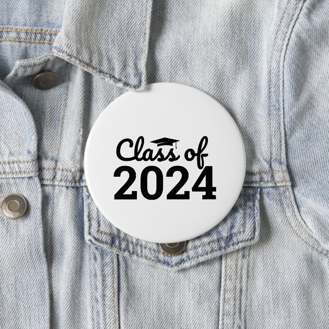 Badge Rond 10 Cm Classe De 2024 Jour De Graduation (En situation)