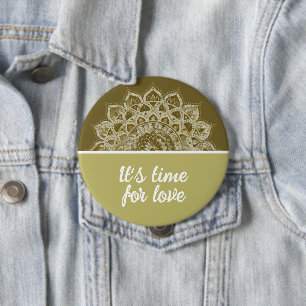 Badge Rond 10 Cm Classique Mandala Inde Style 4