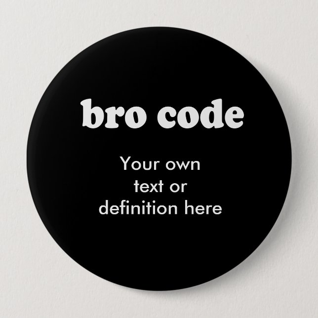 BADGE ROND 10 CM CODE DE BRO (Devant)