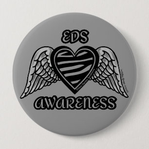 Badge Rond 10 Cm Coeur/ailes...EDS