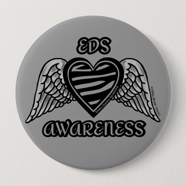 Badge Rond 10 Cm Coeur/ailes...EDS (Devant)