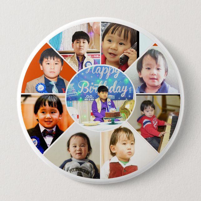 Badge Rond 10 Cm Collage photo (Devant)