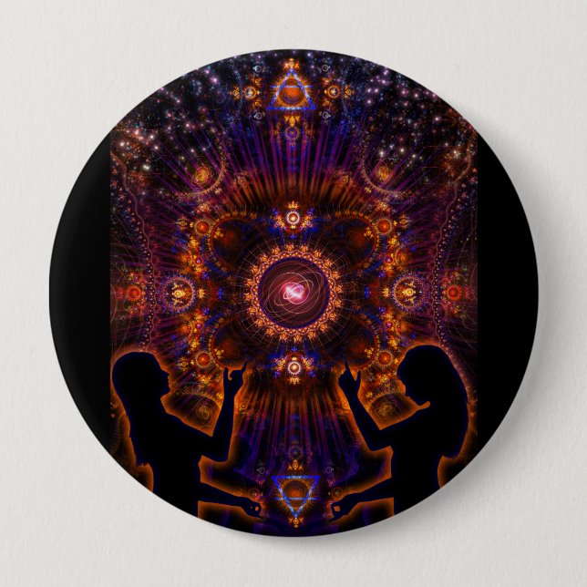 Badge Rond 10 Cm Comme précédemment, tellement ci-dessous (Devant)