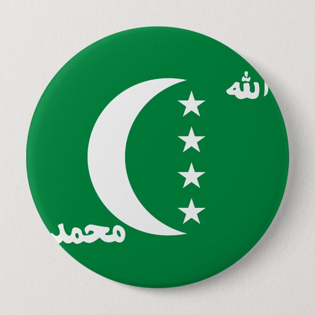 Badge Rond 10 Cm Comores (Devant)