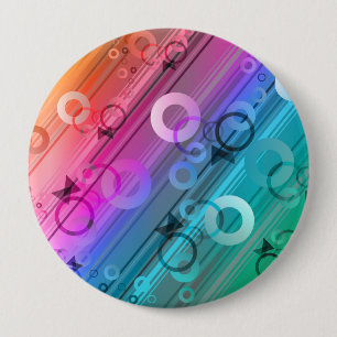 Badge Rond 10 Cm Composition Abstraite