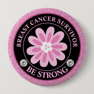 Badge Rond 10 Cm Conception de sensibilisation au cancer du sein Fl