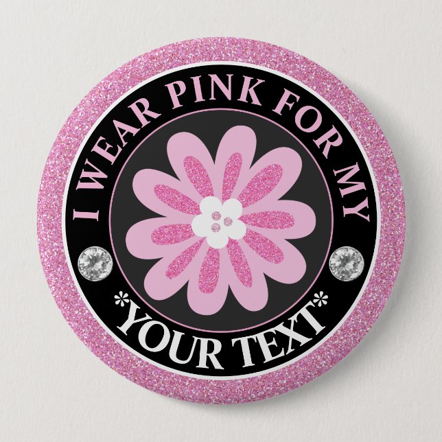 Badge Rond 10 Cm Conception de sensibilisation au cancer du sein Fl (Devant)