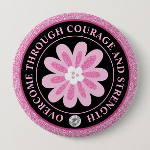 Badge Rond 10 Cm Conception de sensibilisation au cancer du sein Fl