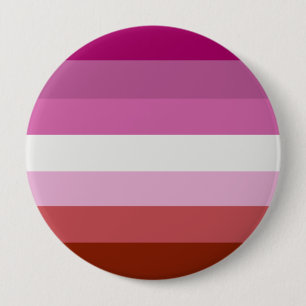 BADGE ROND 10 CM CONCEPTION LESBIENNE DE RAYURES DE FIERTÉ