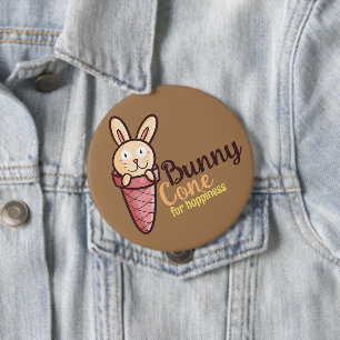 Badge Rond 10 Cm Cône lapin personnalisable
