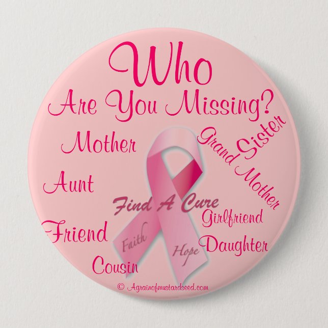 Badge Rond 10 Cm Conscience de Cancer (Devant)