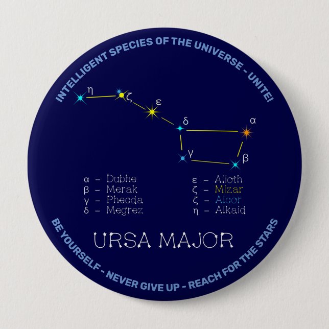 Badge Rond 10 Cm Constellation Ursa major (Devant)
