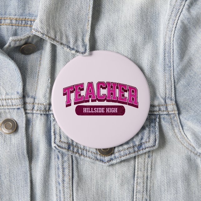 Badge Rond 10 Cm Cool sur mesure École moderne enseignant tendance  (En situation)