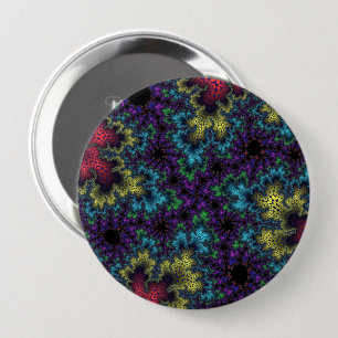 Badge Rond 10 Cm Coral Rainbow Speckle