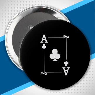 Badge Rond 10 Cm Correspondance Ace Clubs Convient Jeux Cartes Mode
