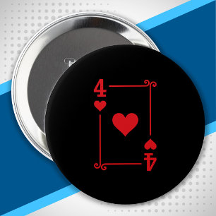 Badge Rond 10 Cm Correspondance Quatre Coeurs Convient Jeux Cartes 