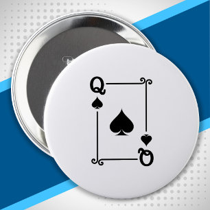 Badge Rond 10 Cm Correspondance Queen Spades Convient Jouer Cartes
