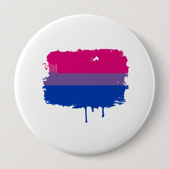 Badge Rond 10 Cm Couleurs bisexuelles de fierté (Devant)